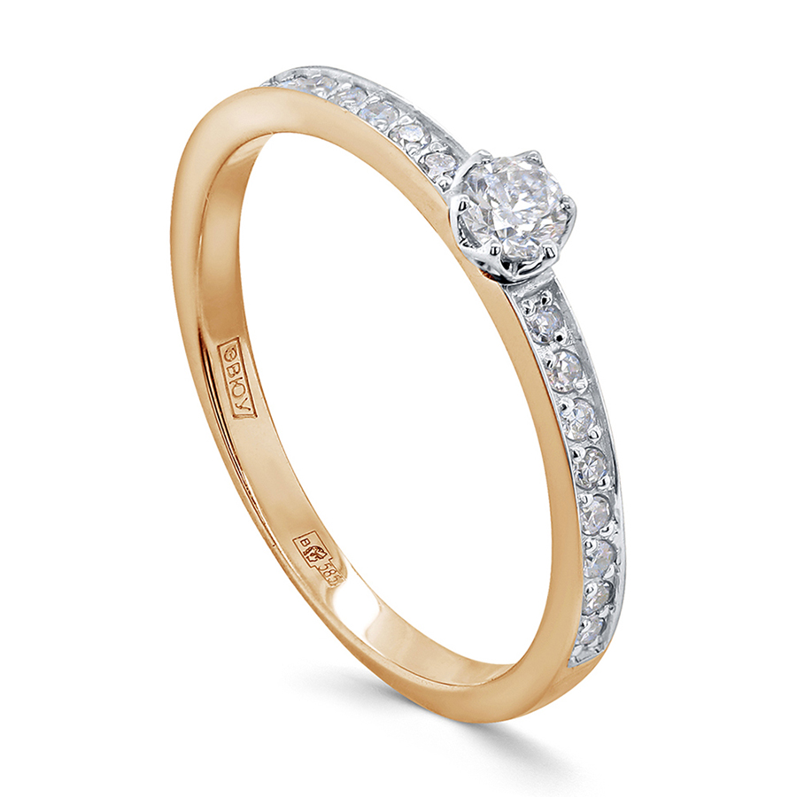Кольцо, золото, бриллиант, 1-0614-1000